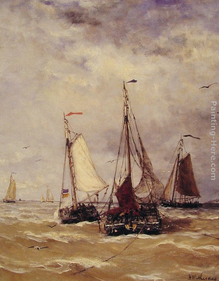 Preparations for Departure painting - Hendrik Willem Mesdag Preparations for Departure art painting